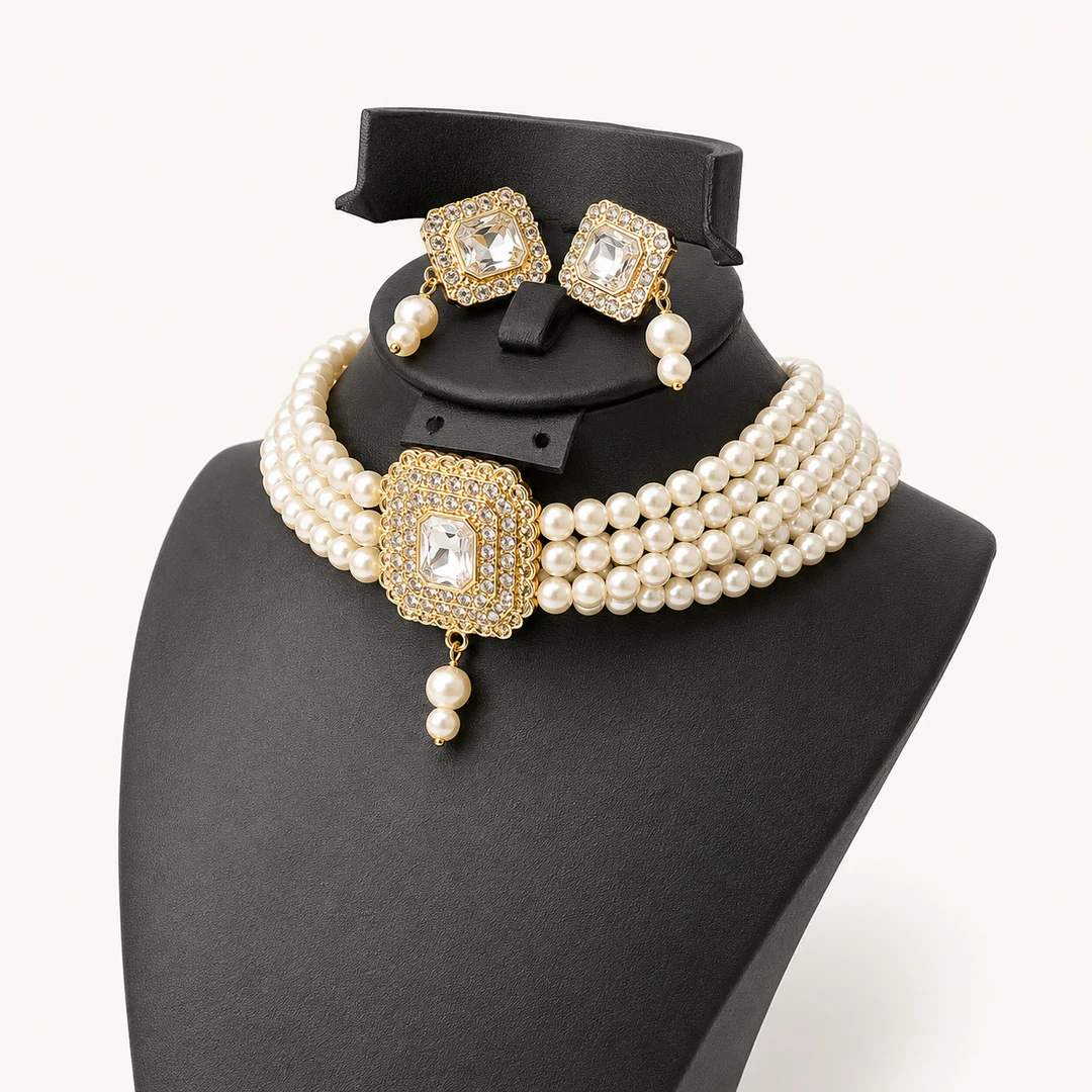 Choker Perles Cristal