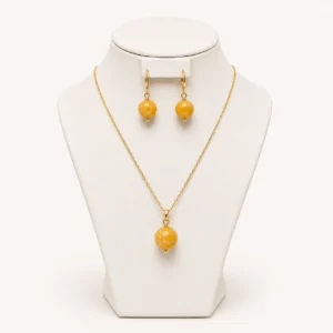 Parure citrine — collier + boucles