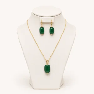 Parure jade africaine — collier + boucles