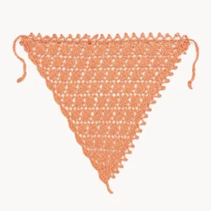 Foulard bandana au crochet triangulaire orange corail