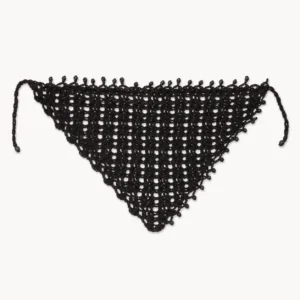 Foulard bandana au crochet perlé triangulaire noir