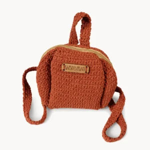 Petit sac à dos au crochet terracotta à fermeture glissière