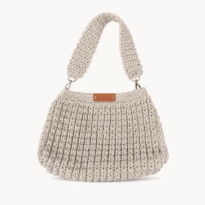Sac au crochet gris perle à anse unique