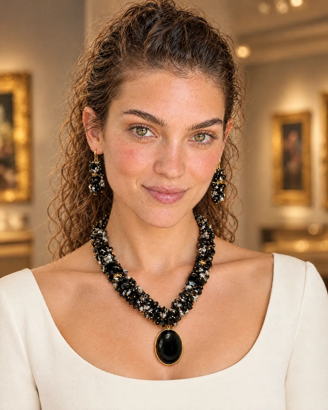 Parure jaspe noir — portée