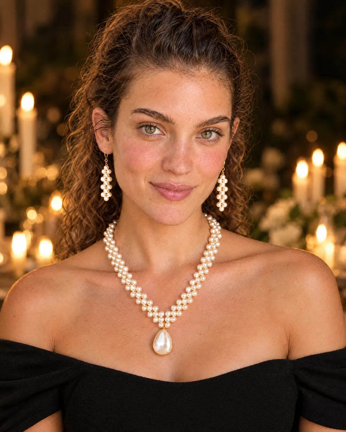 Parure perles — portée
