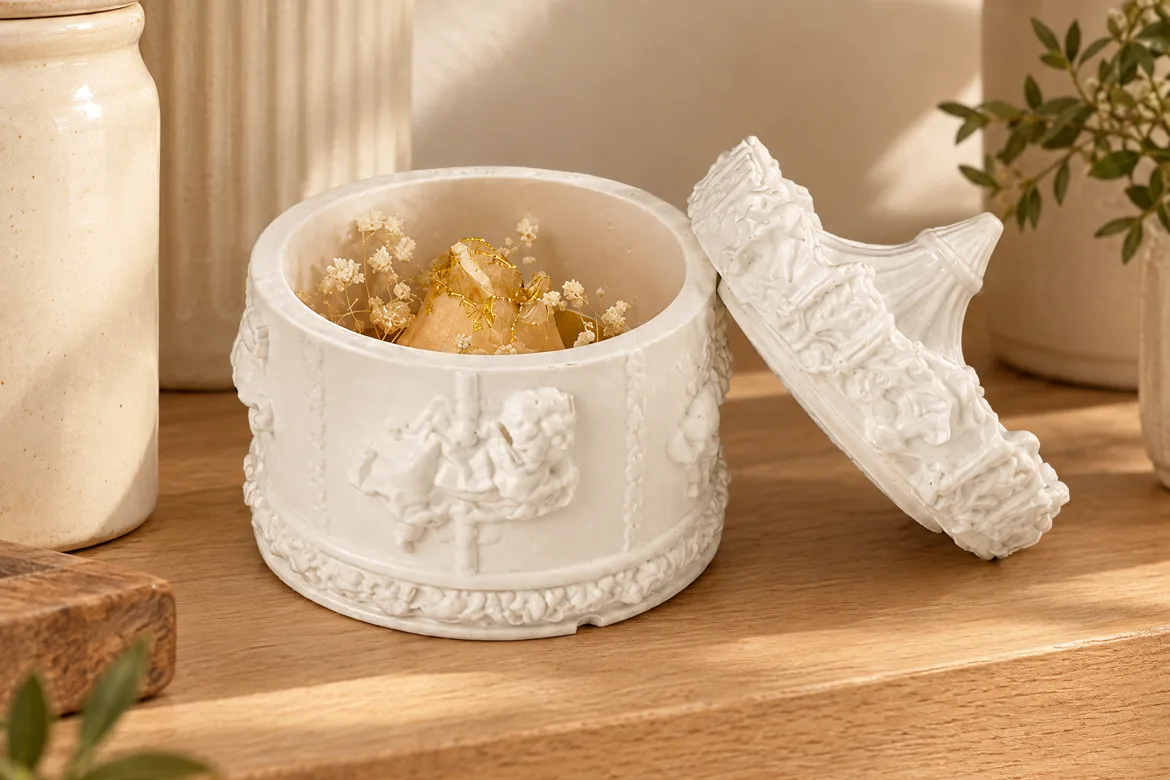 Boîte à couvercle en céramique — détail