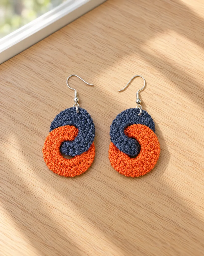 Crochet earrings — still life