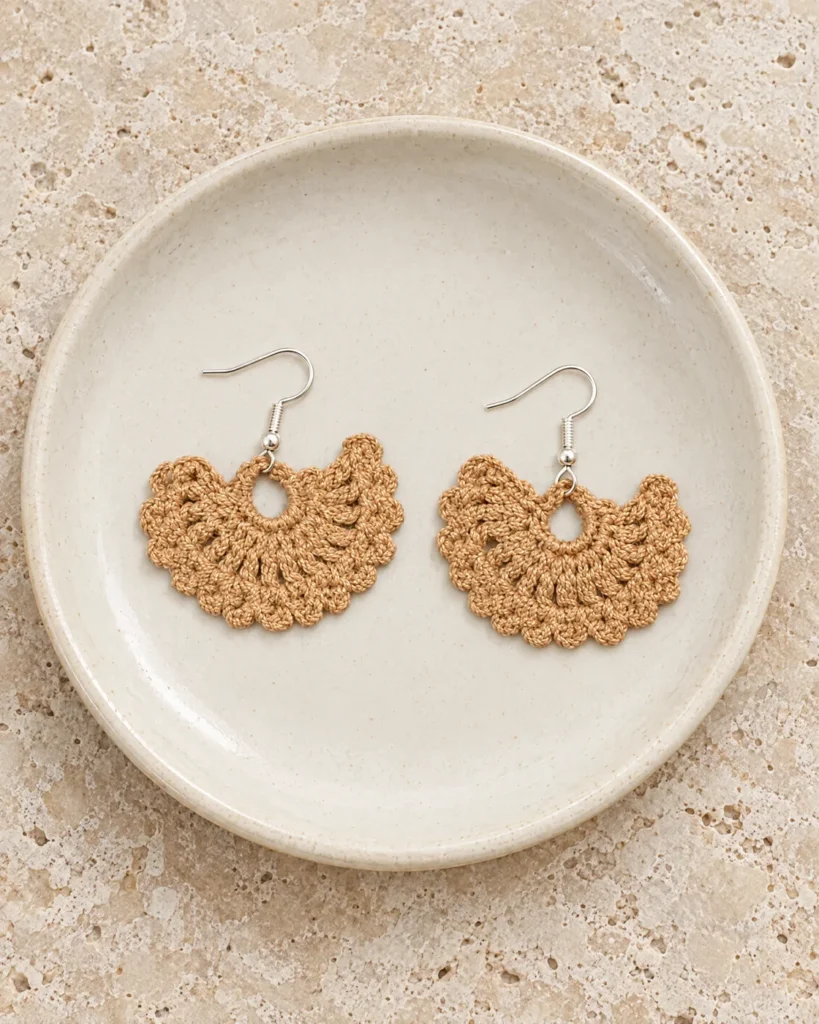 Crochet earrings — still life