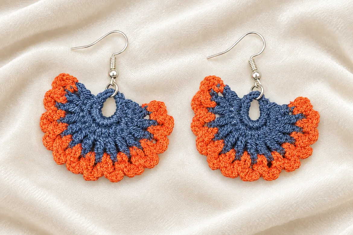 Boucles d’oreilles au crochet — détail