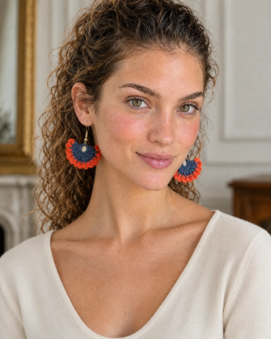 Boucles d’oreilles au crochet — portées
