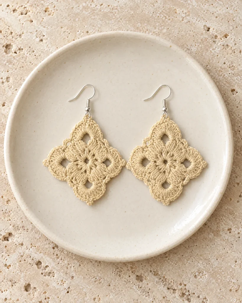 Crochet earrings — still life