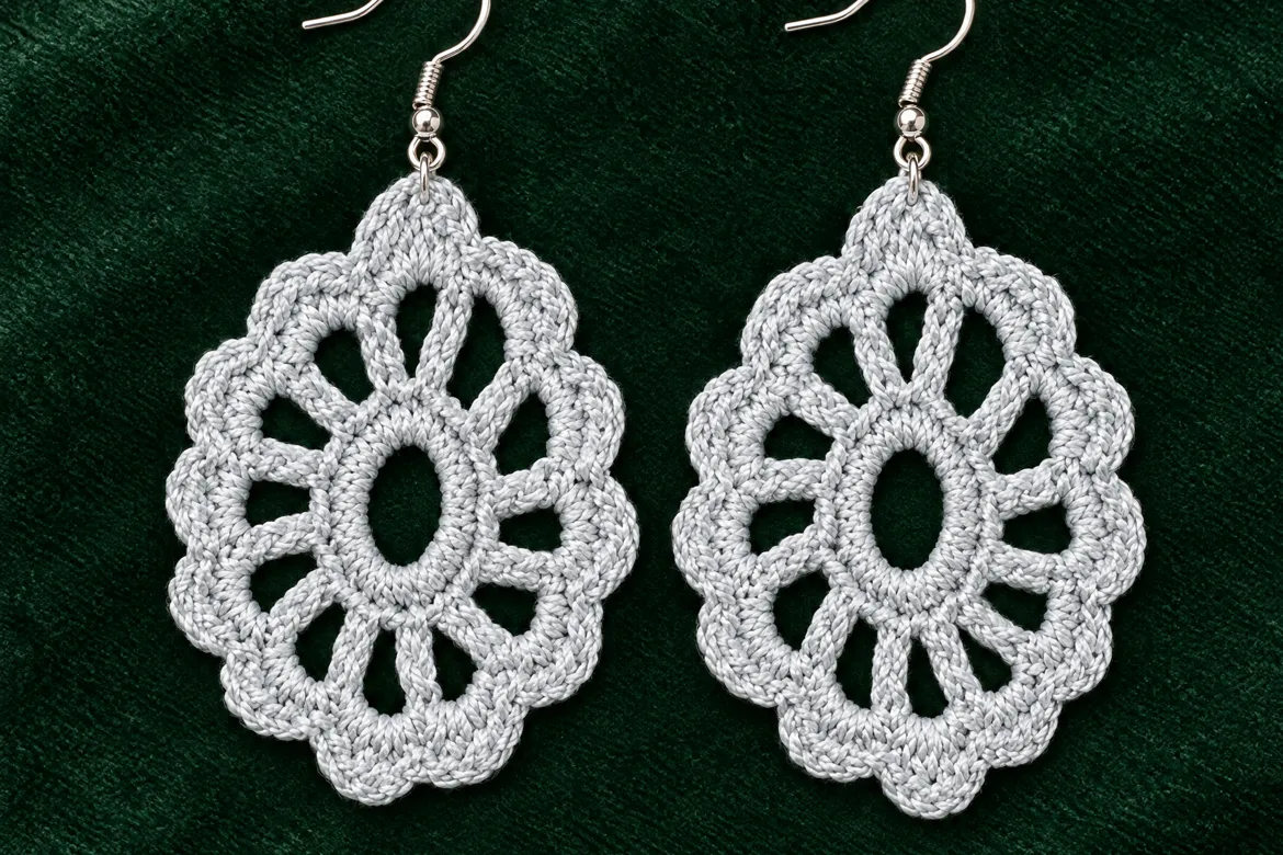 Boucles d’oreilles au crochet — détail
