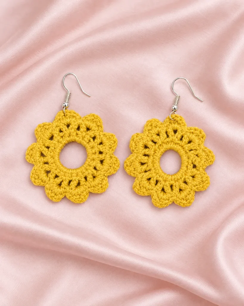 Crochet earrings — still life