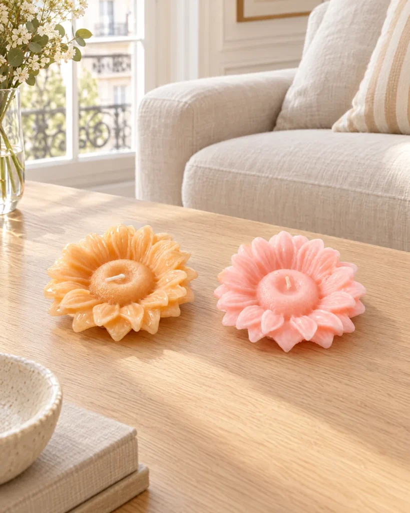 Flower candle duo — styled