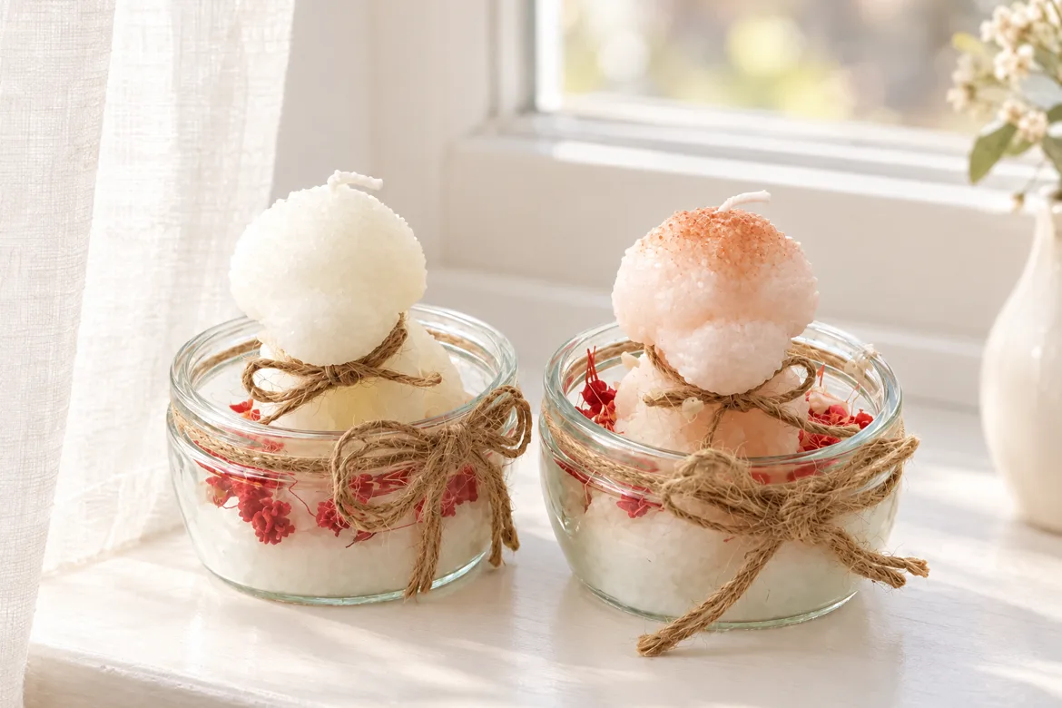 Duo de bougies boule — détail