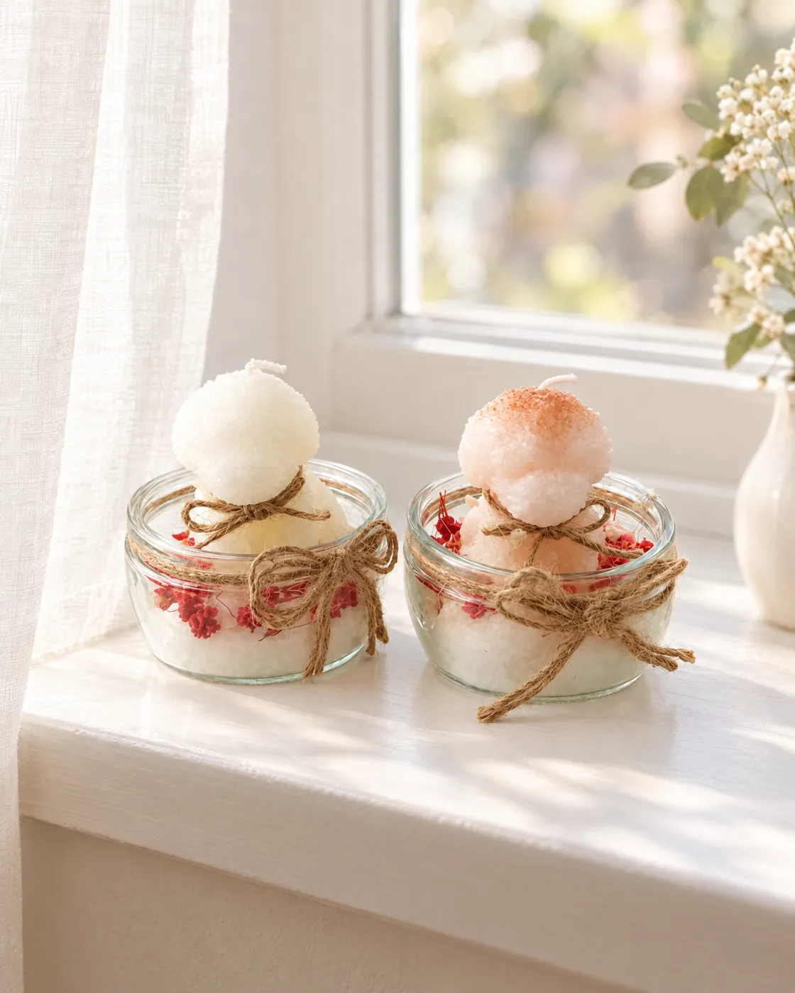 Duo de bougies boule — en situation