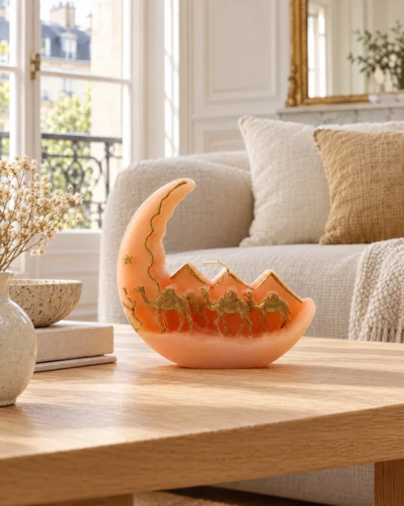Desert moon candle — styled