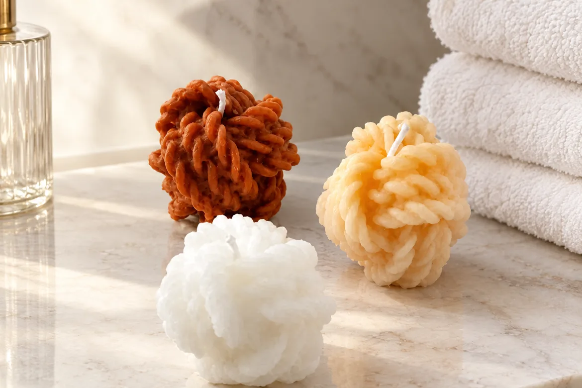 Trio de bougies nœud — détail