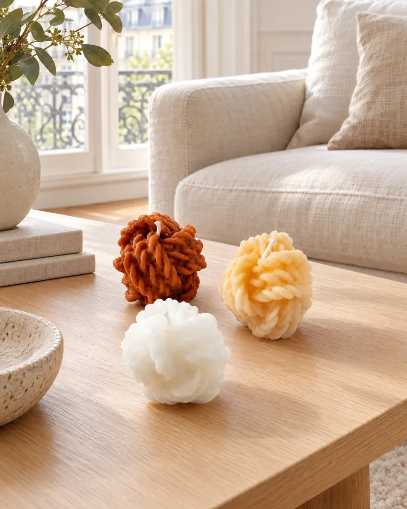 Knot candle trio — styled