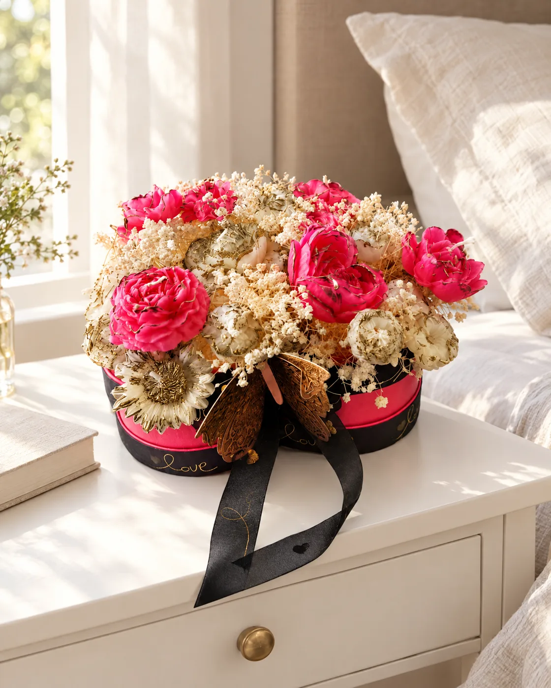 Bougie à fleurs « Love » — dans la maison