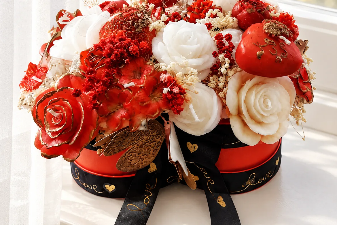 Bouquet de bougies parfumées « Love » — détail
