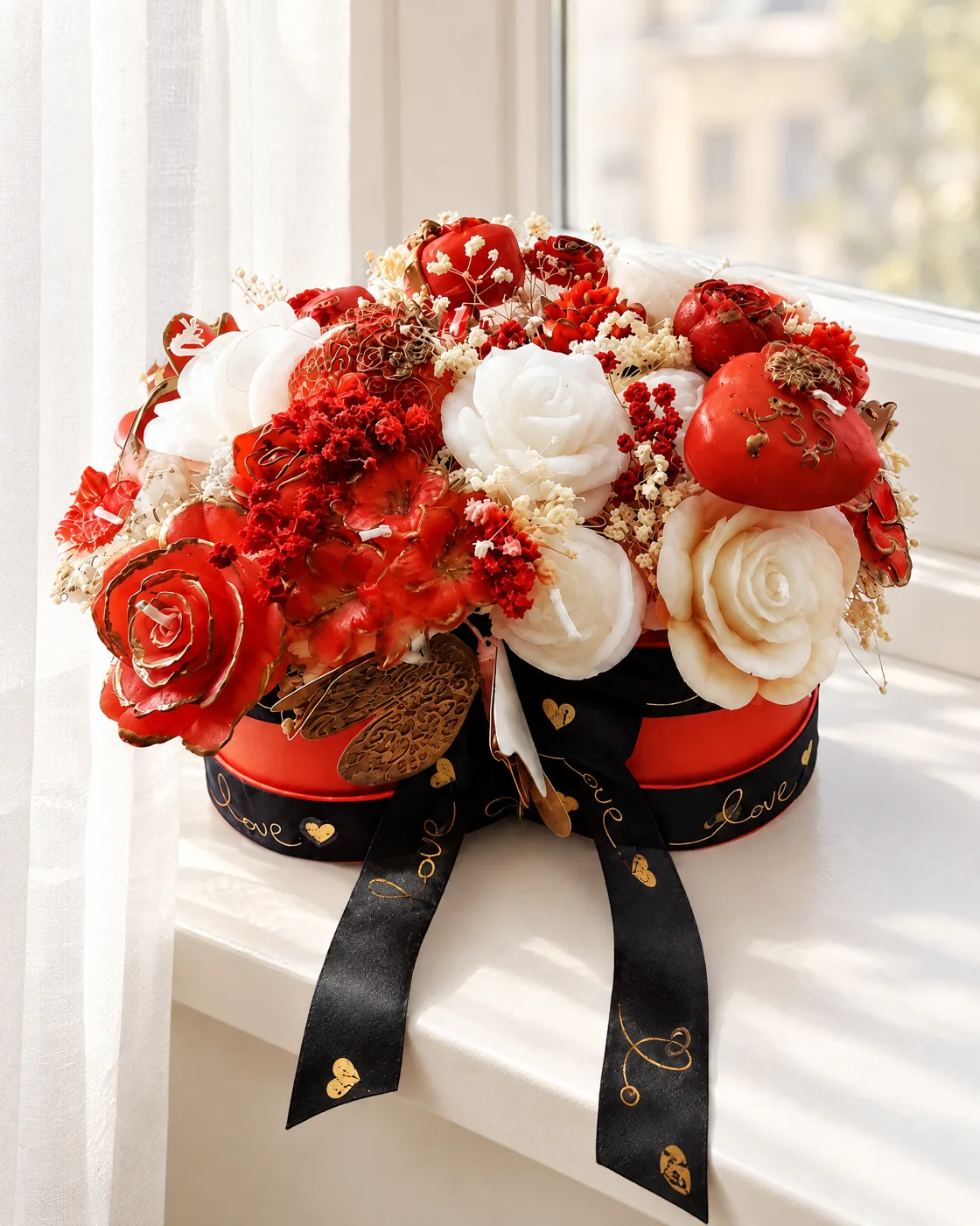 Bouquet de bougies parfumées « Love » — en situation