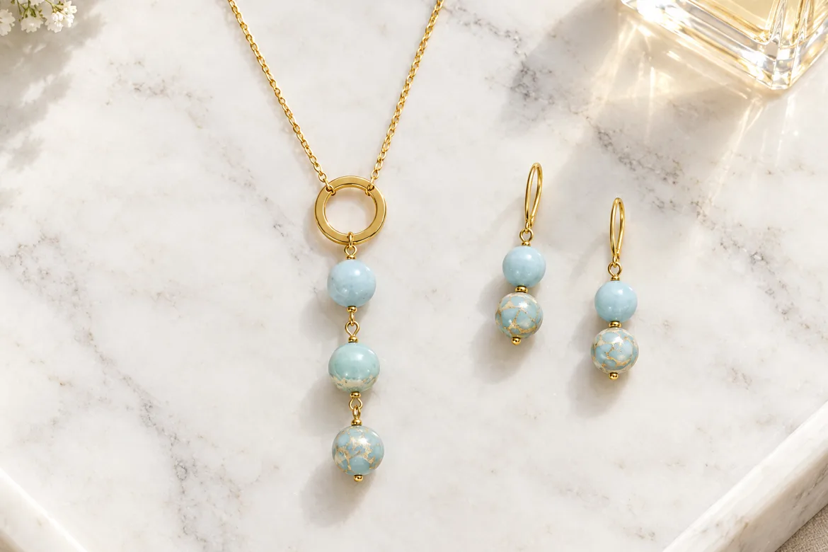 Parure bleu turquoise — détail