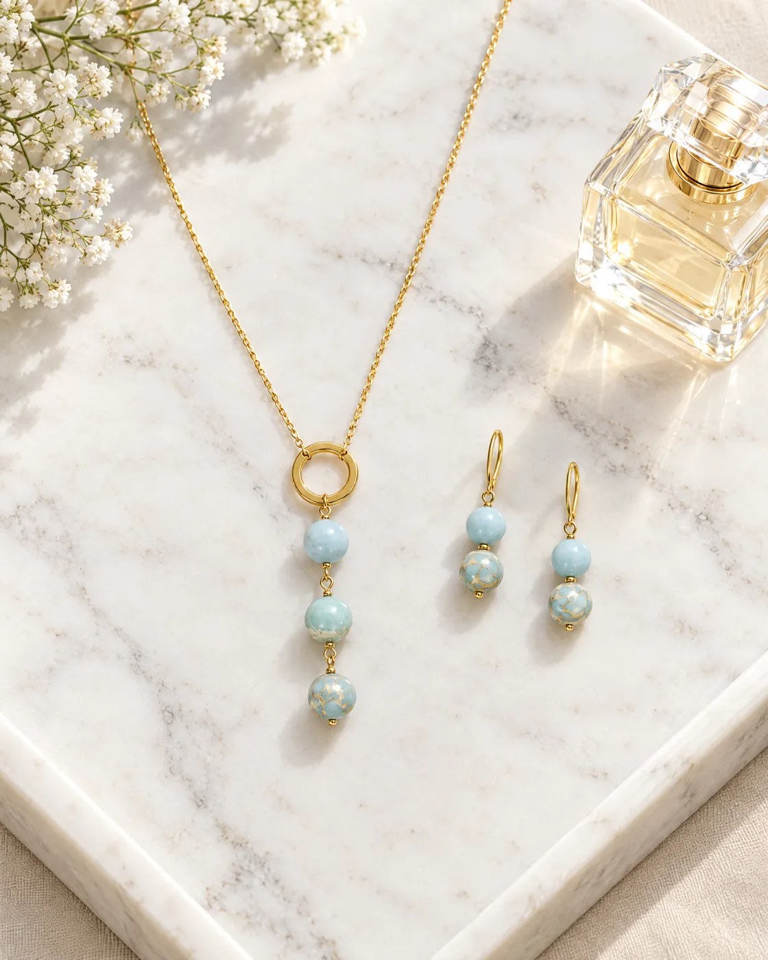 Parure bleu turquoise — mise en valeur