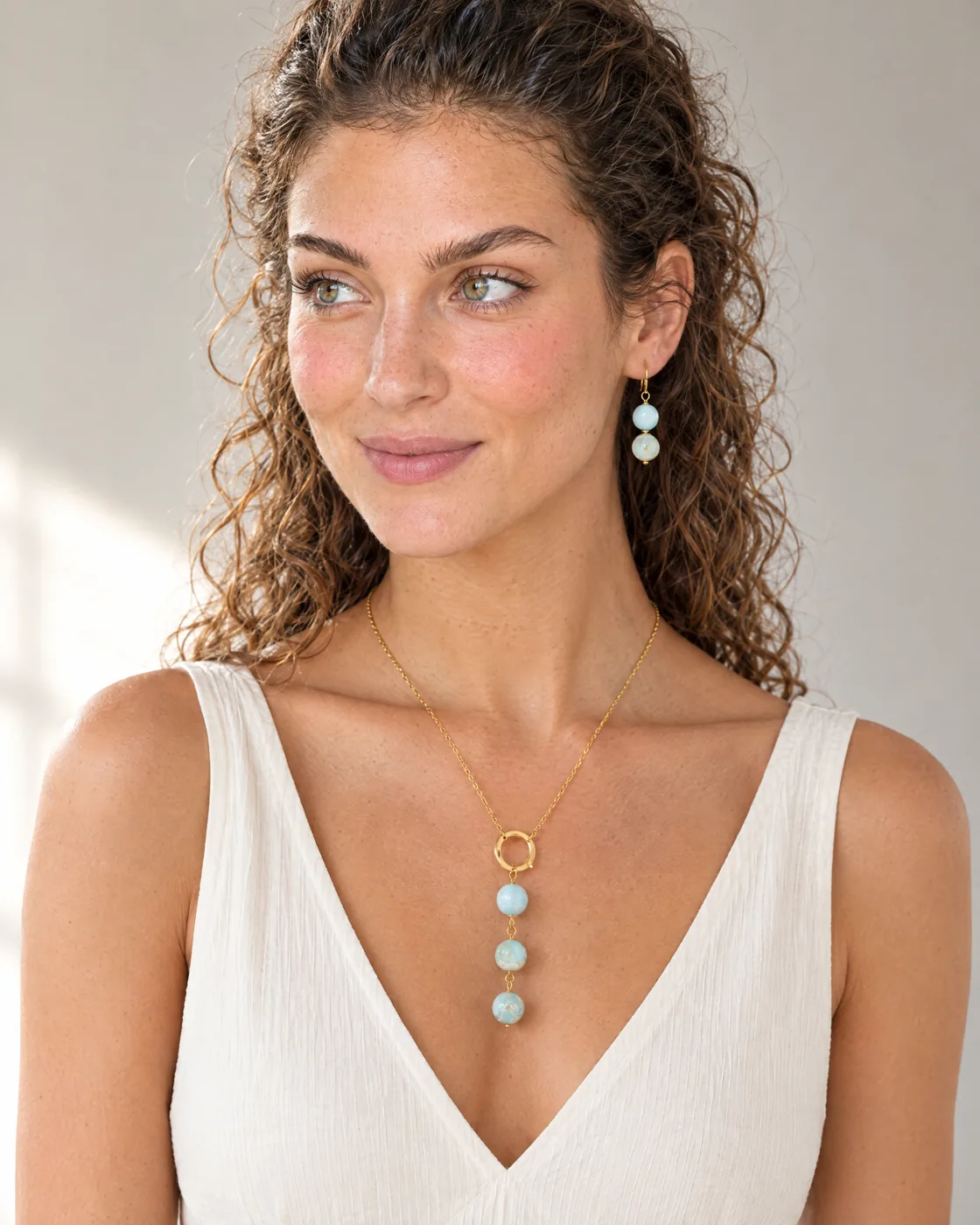 Parure bleu turquoise — portée