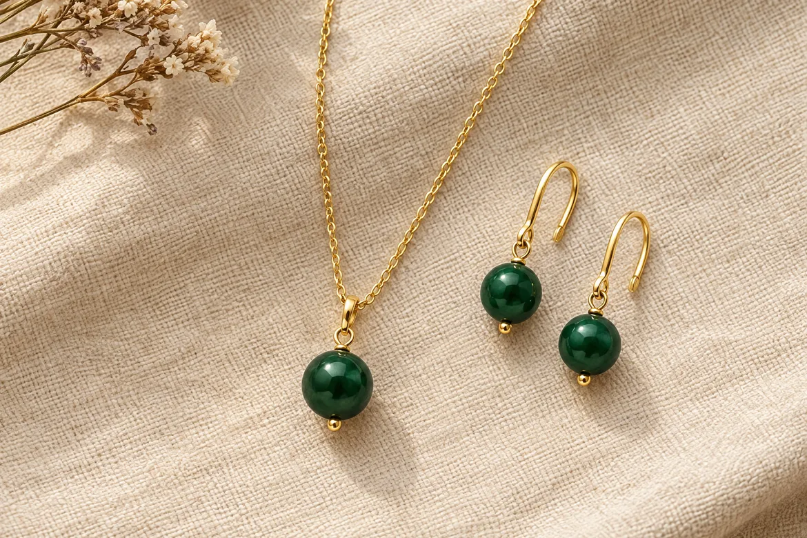 Parure jade — détail