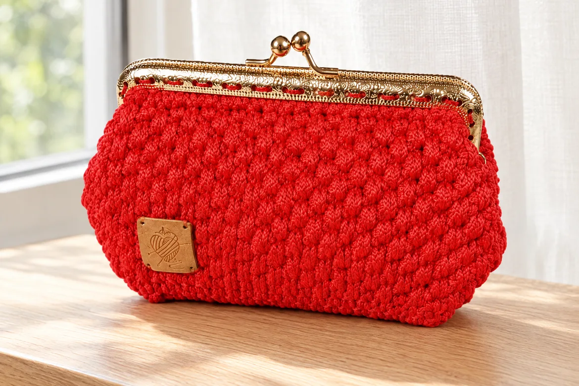 Porte-monnaie au crochet à fermoir doré — détail