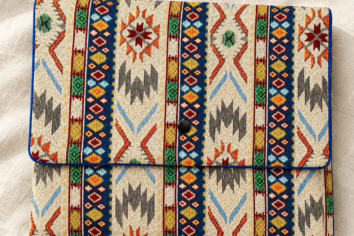 Housse de tablette en jacquard — détail