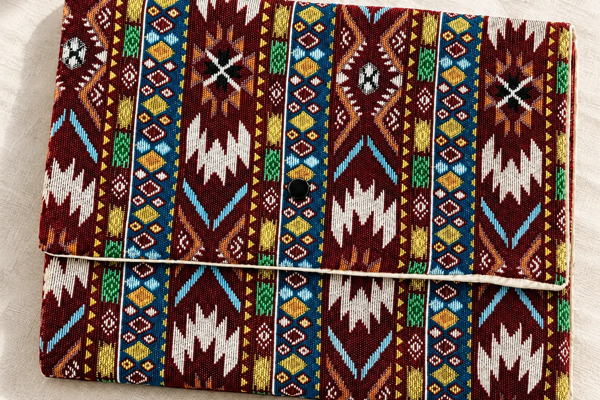 Housse de tablette en jacquard — détail