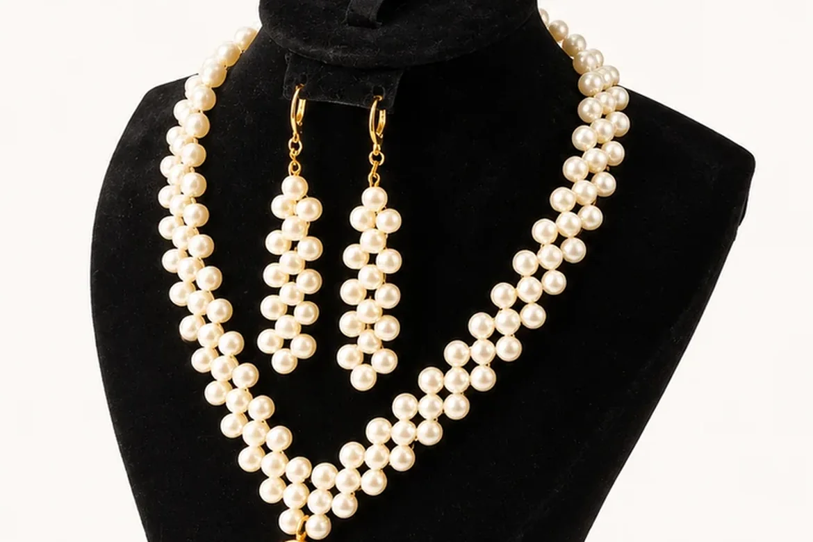Parure perles — détail
