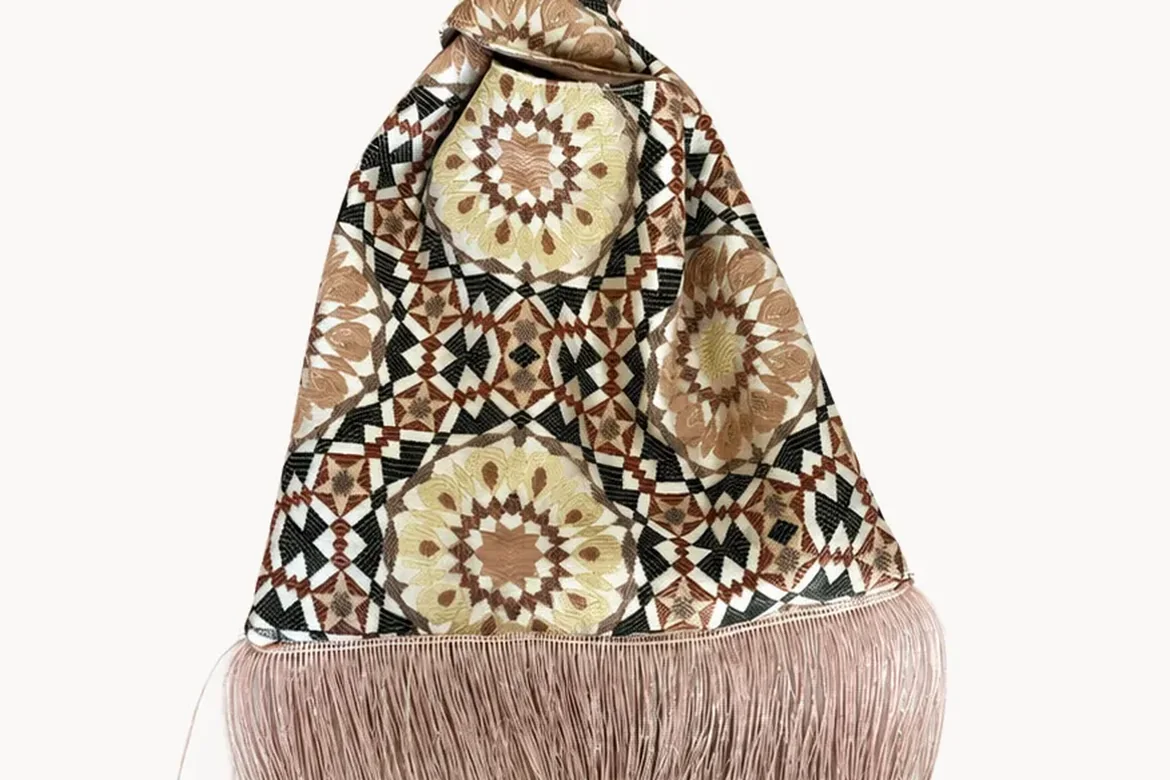 Sac en tissu motif rosace — détail