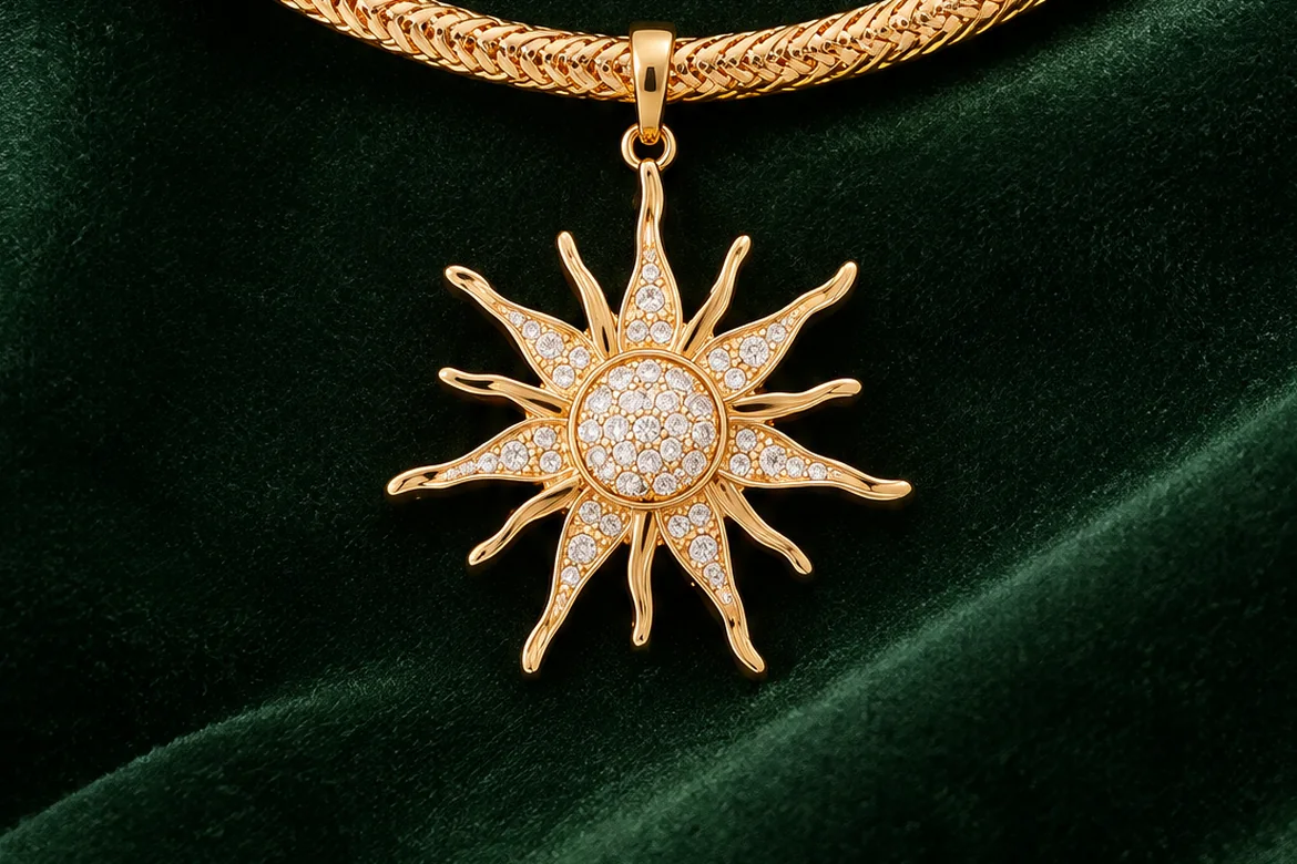 Collier maille dorée — détail
